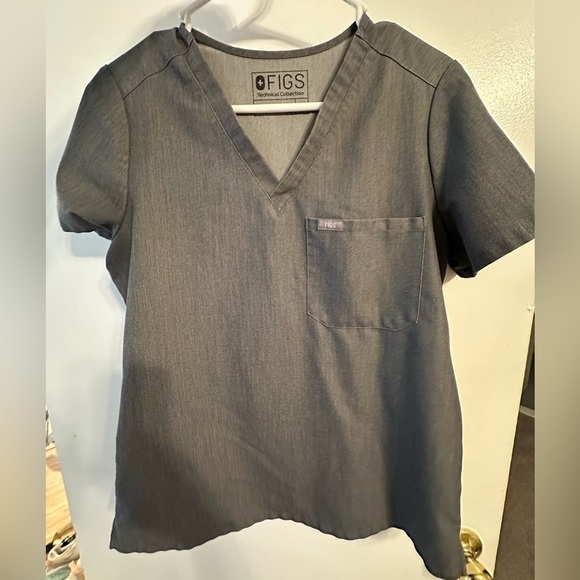 Figs Tops - Figs Dark Grey Scrub Top